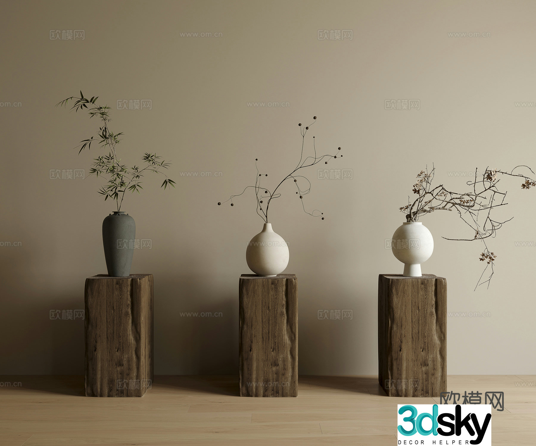 Flower art combination 3D model