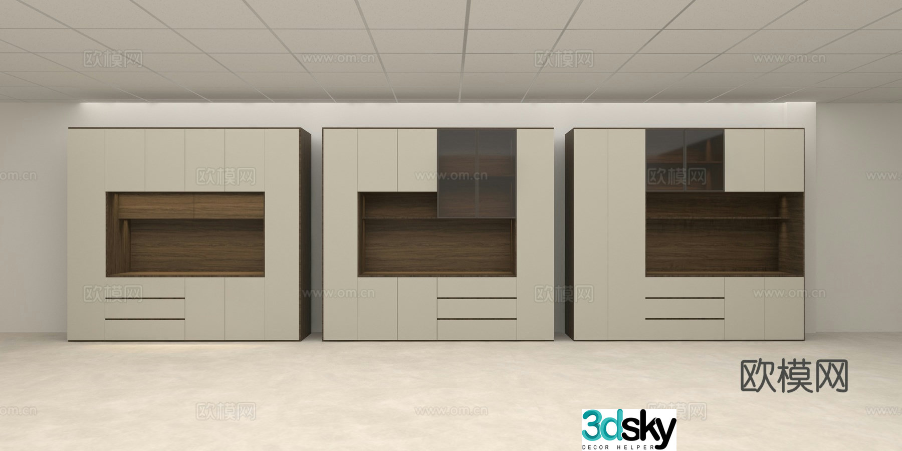 3D model of the medieval dining side cabinet