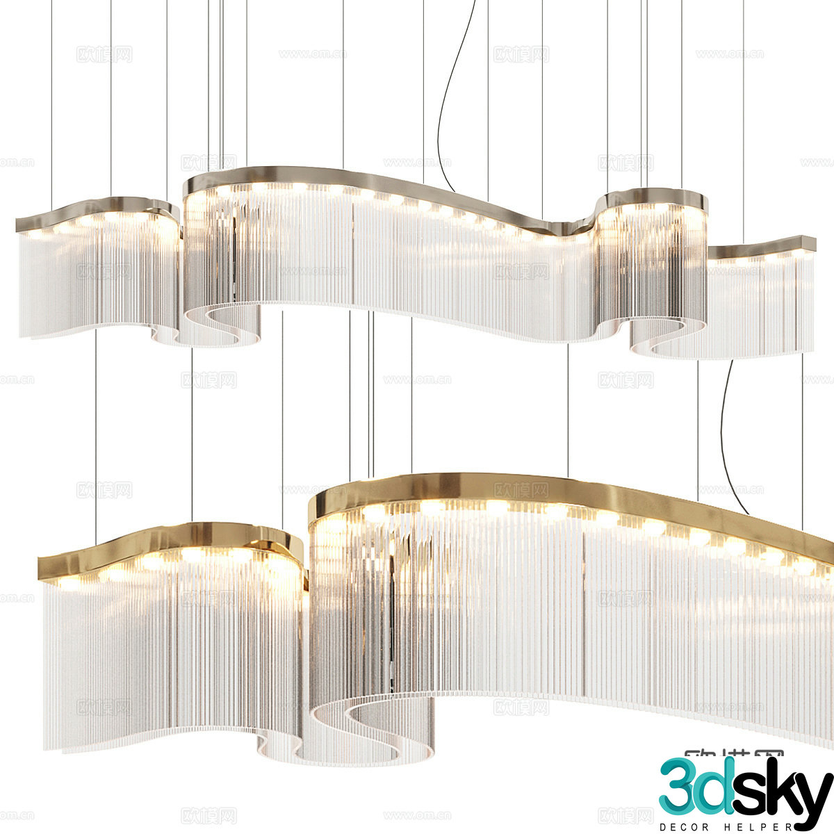 Modern light luxury Marina craft chandelier 3d model