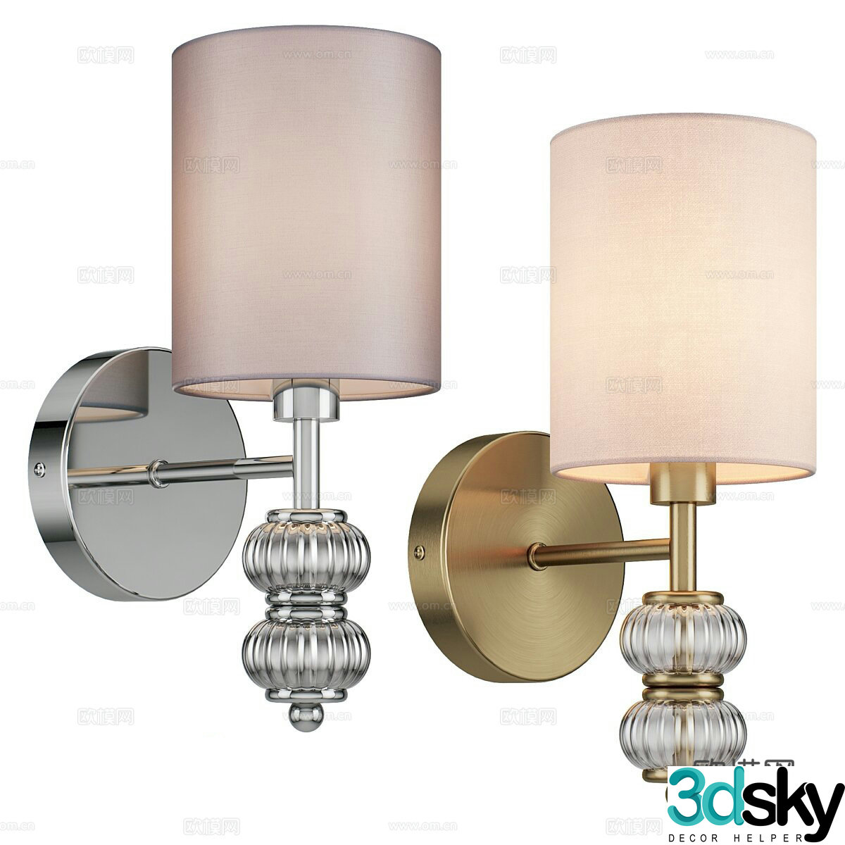 French crystal wall lamp metal wall lamp circular wall lamp gauze wall lamp artistic wall lamp 3d model
