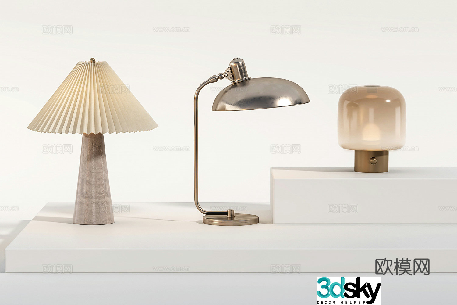 Modern simple desk lamp Bauhaus Nordic medieval American style LOFT metal 3D model