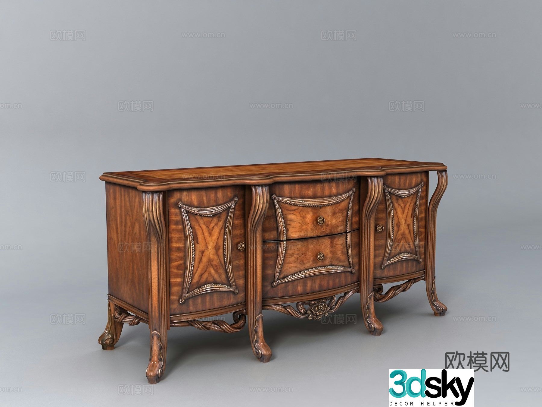 Classic European TV cabinet 3D model