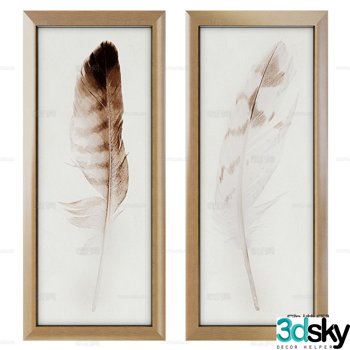 Modern Italian feather decoration painting 3d model