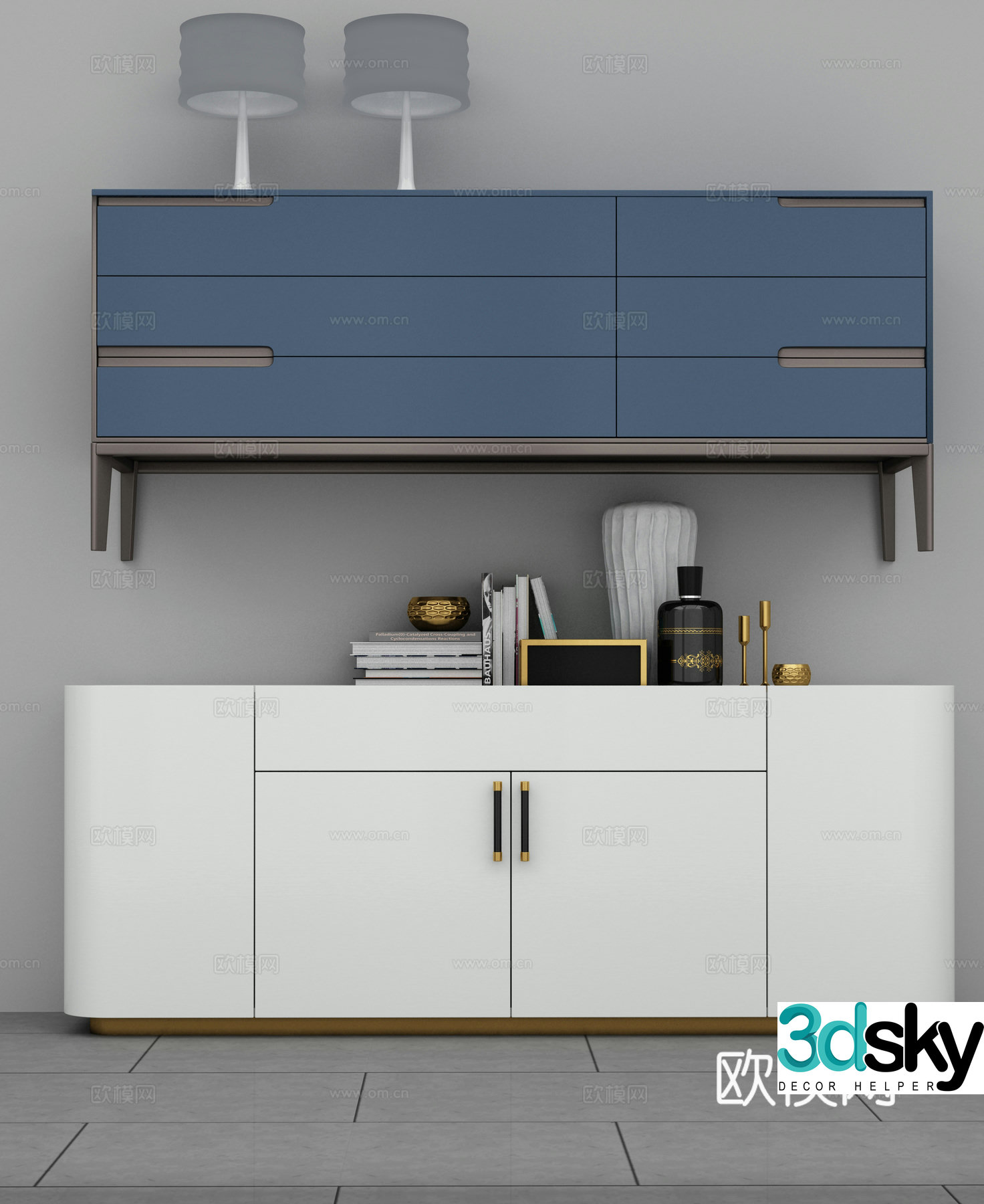 Modern TV cabinet combination 3D model