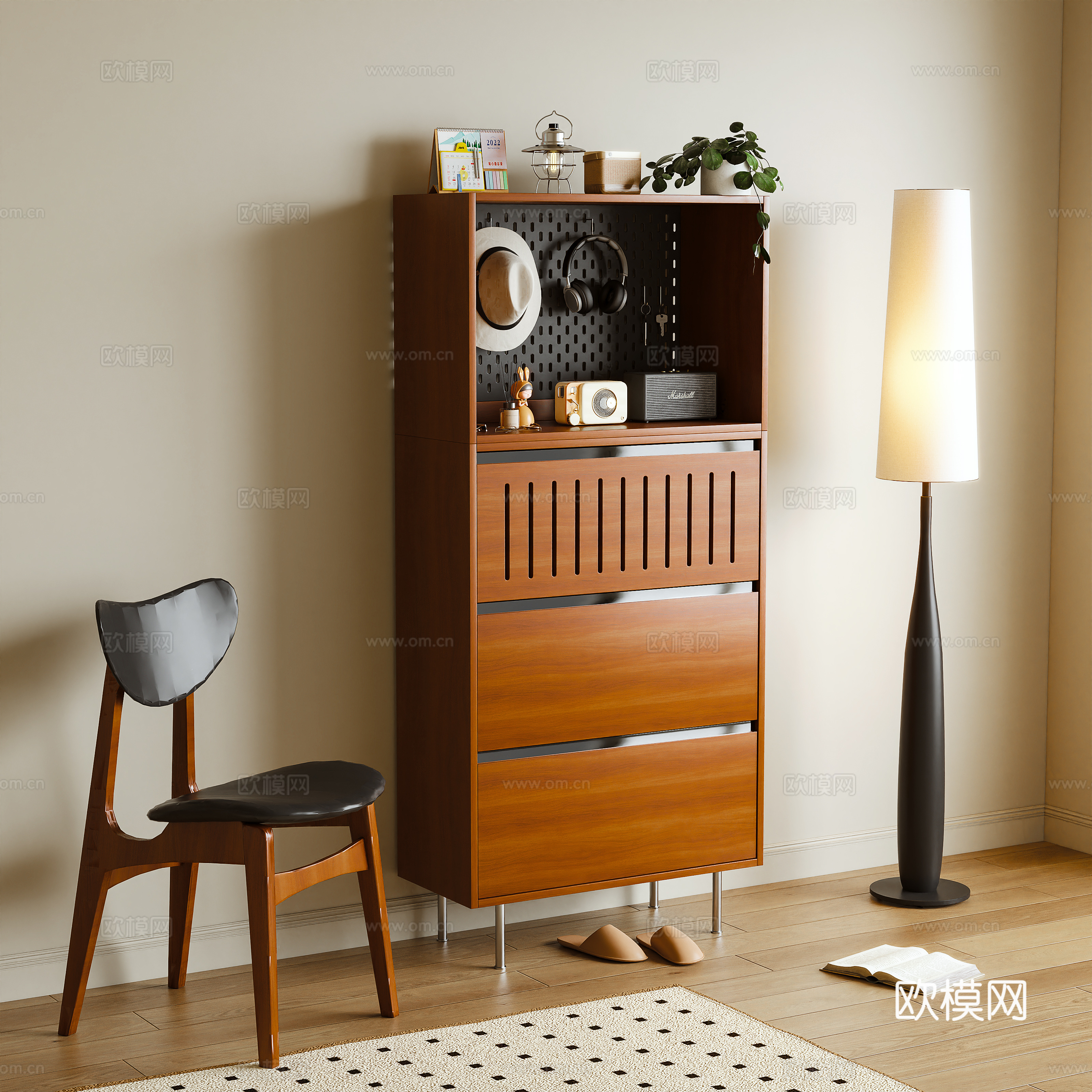 Shoe cabinet locker side cabinet storage cabinet 3d model