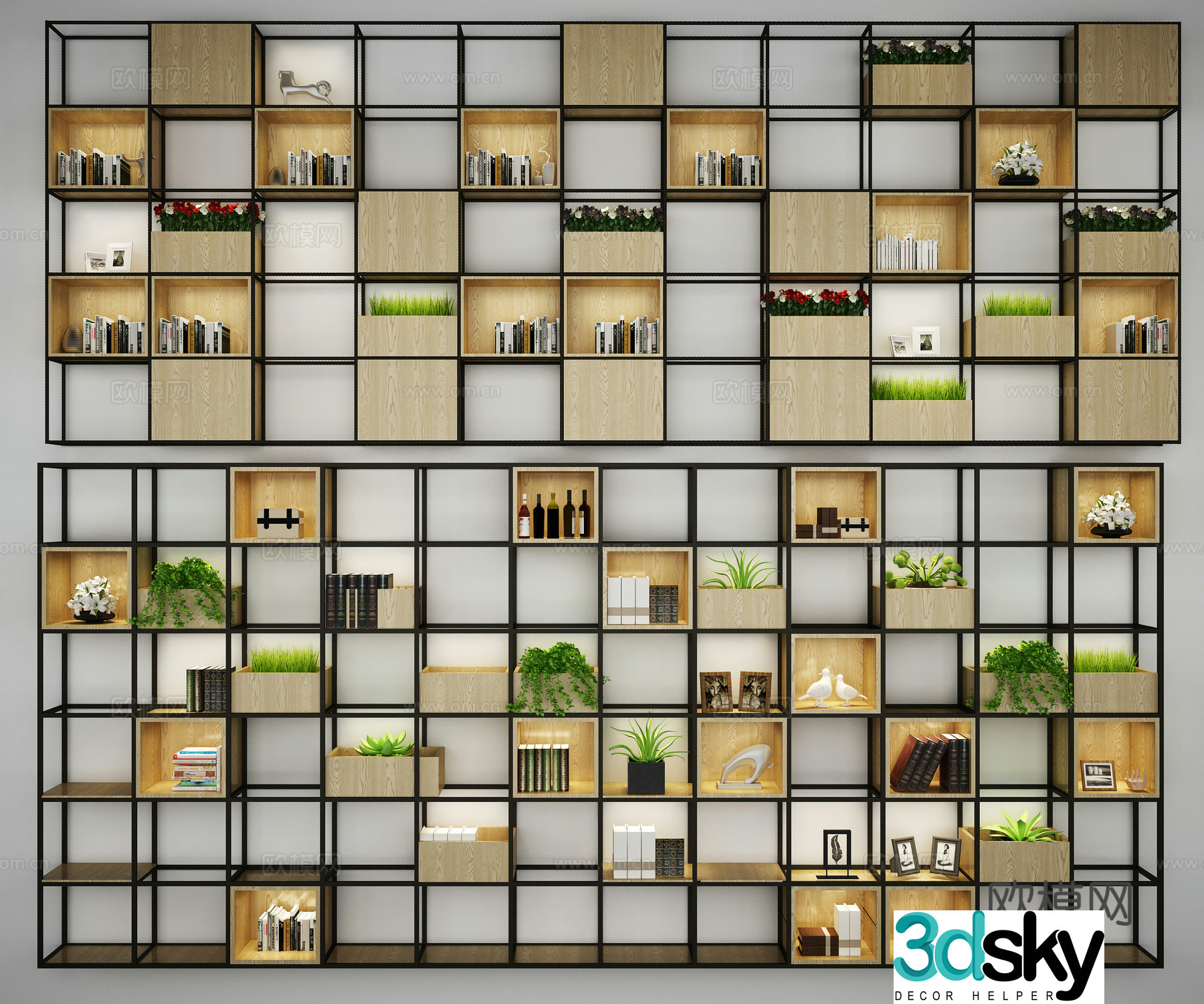12 Modern Nordic Decorative Frame Combination 3D Model