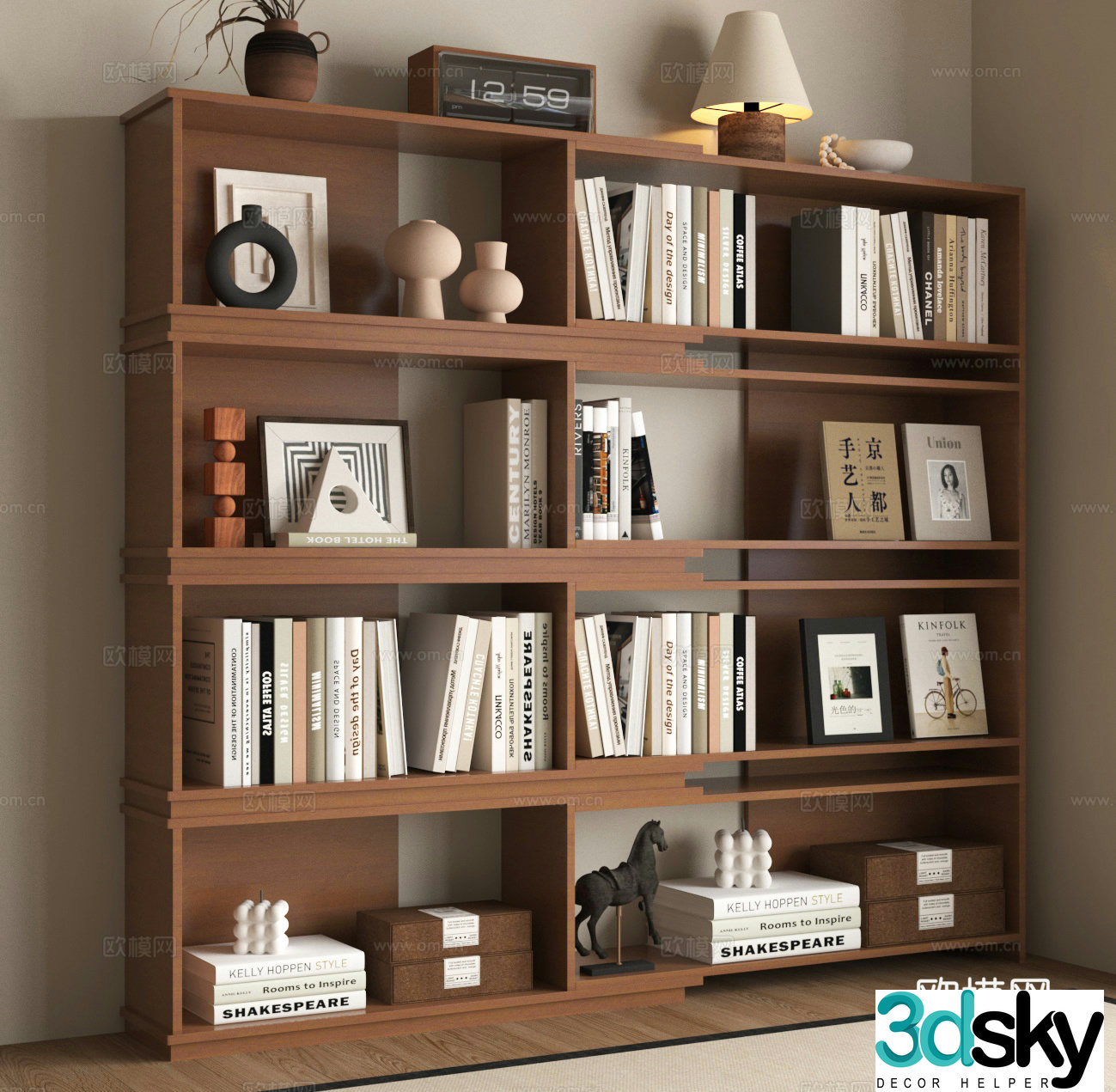 Bookcase Locker 3D Model