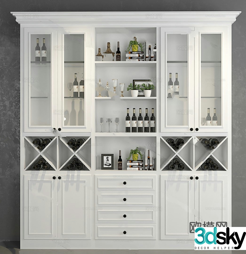 European wine cabinet model 3D model