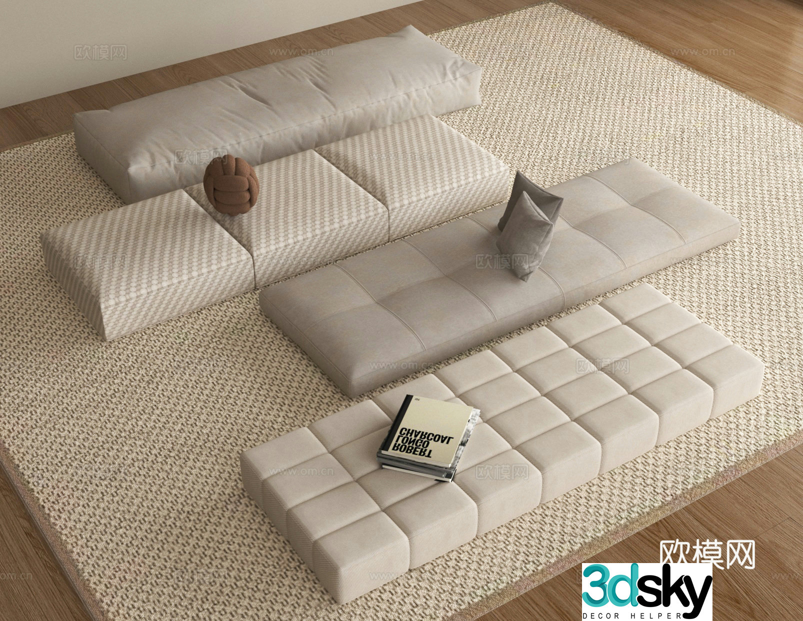 Cushion bay window cushion sofa cushion 3D model