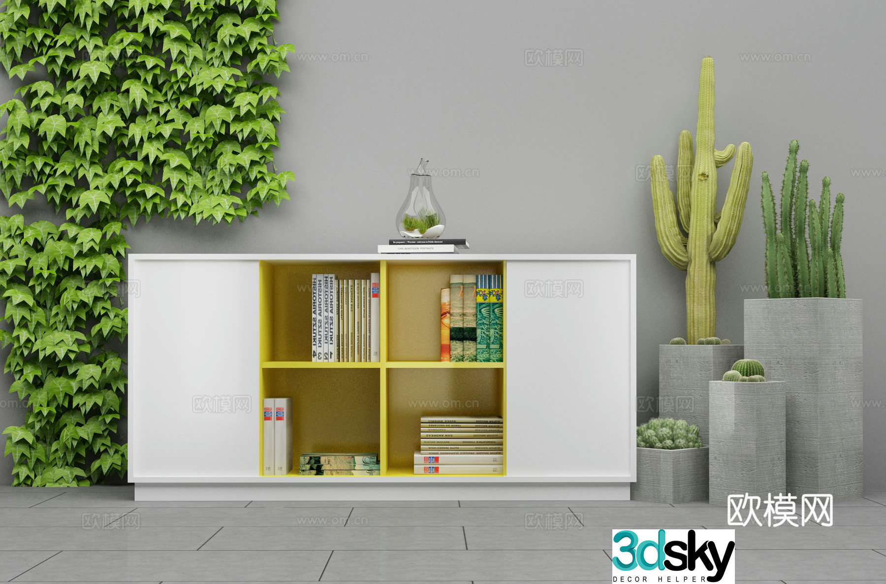 Modern decorative cabinet combination 3D model