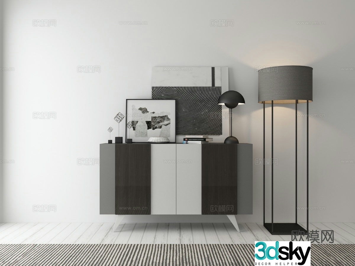 Modern decorative cabinet ornament 3D model