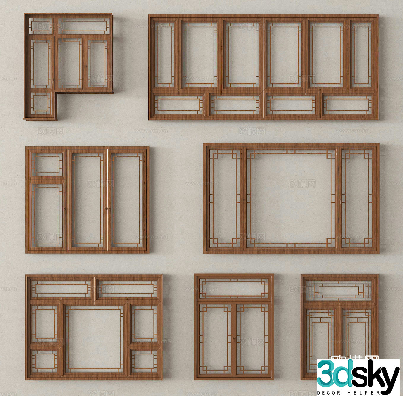 Casement window Floor to ceiling window 3d model