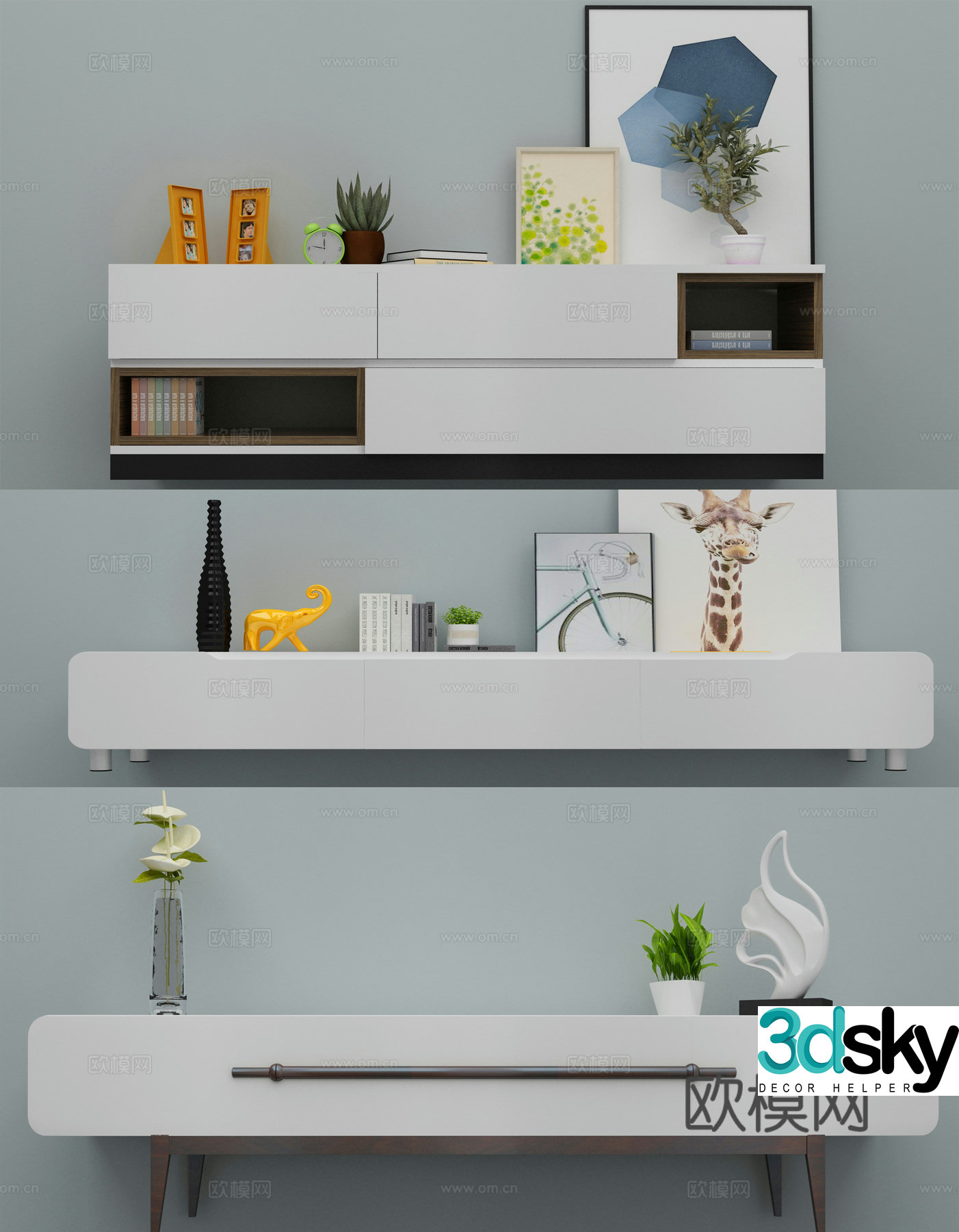 New Chinese TV cabinet 3D model