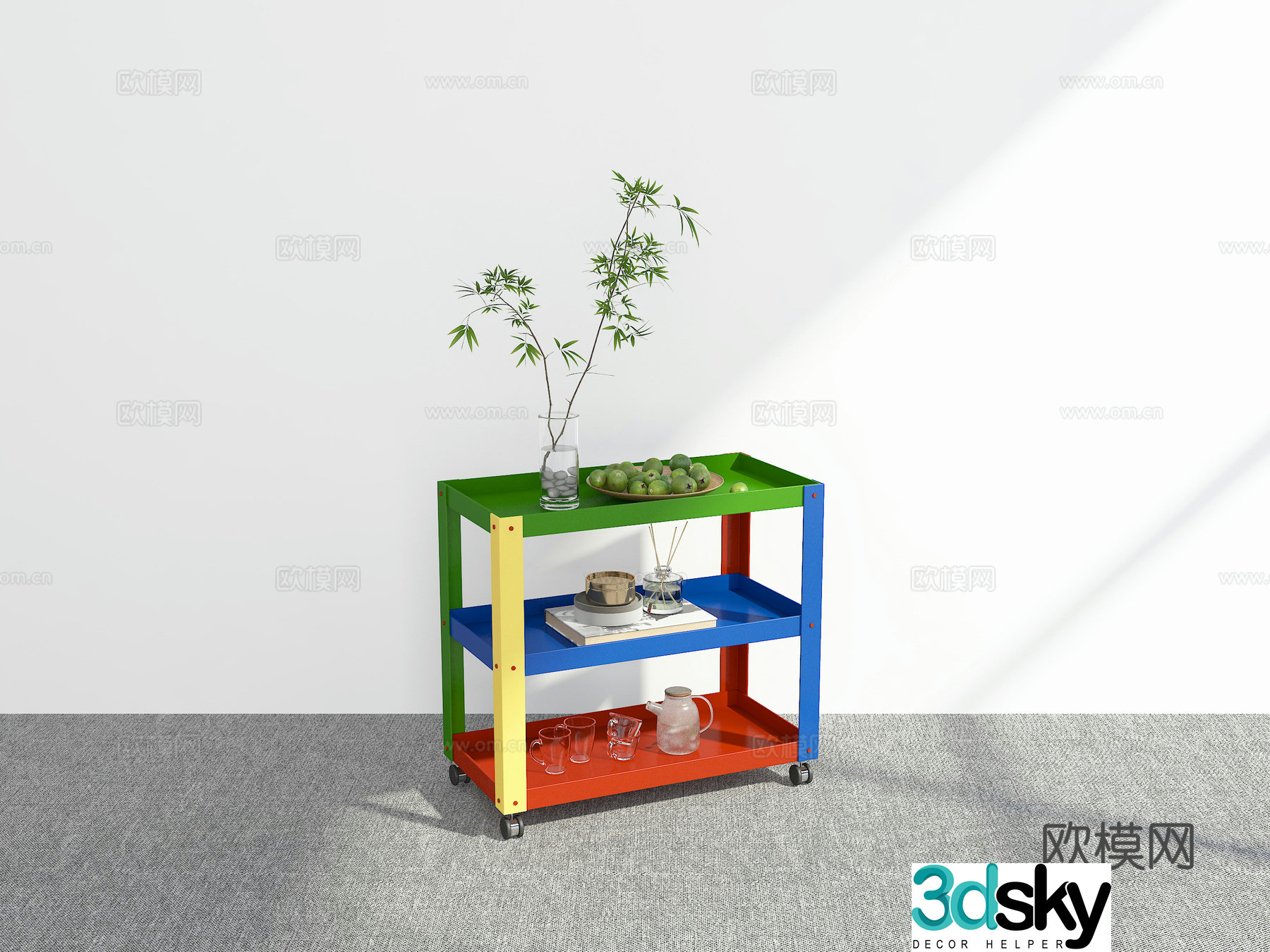 Modern trolley 3d model