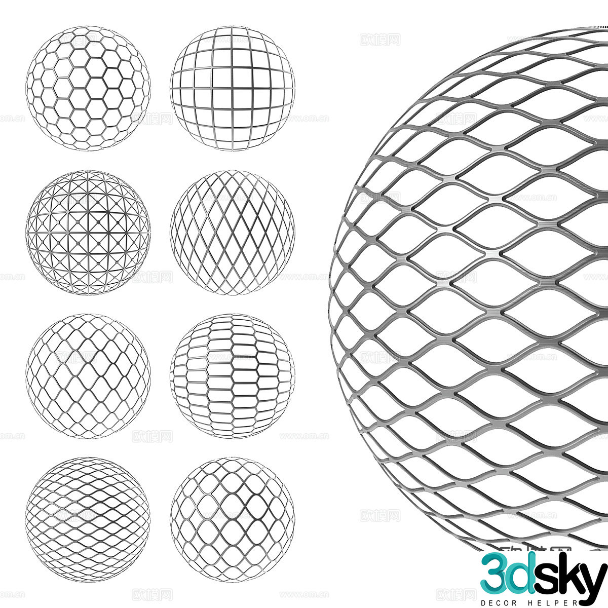 Modern metal perforated metal mesh 3d model
