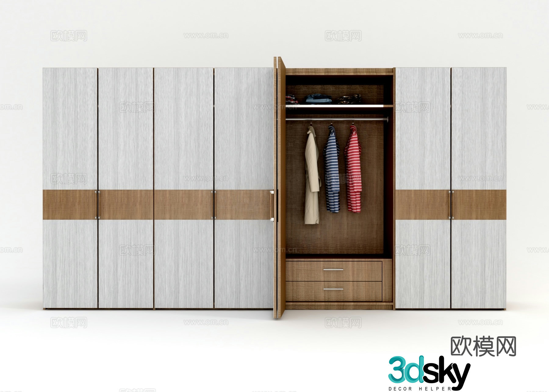 Modern minimalist wardrobe 3d model