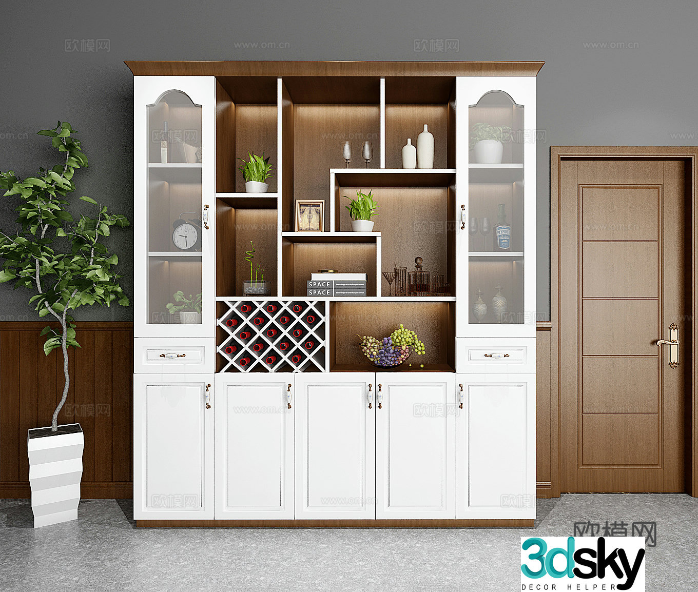 Modern Nordic wine cabinet model 3d model