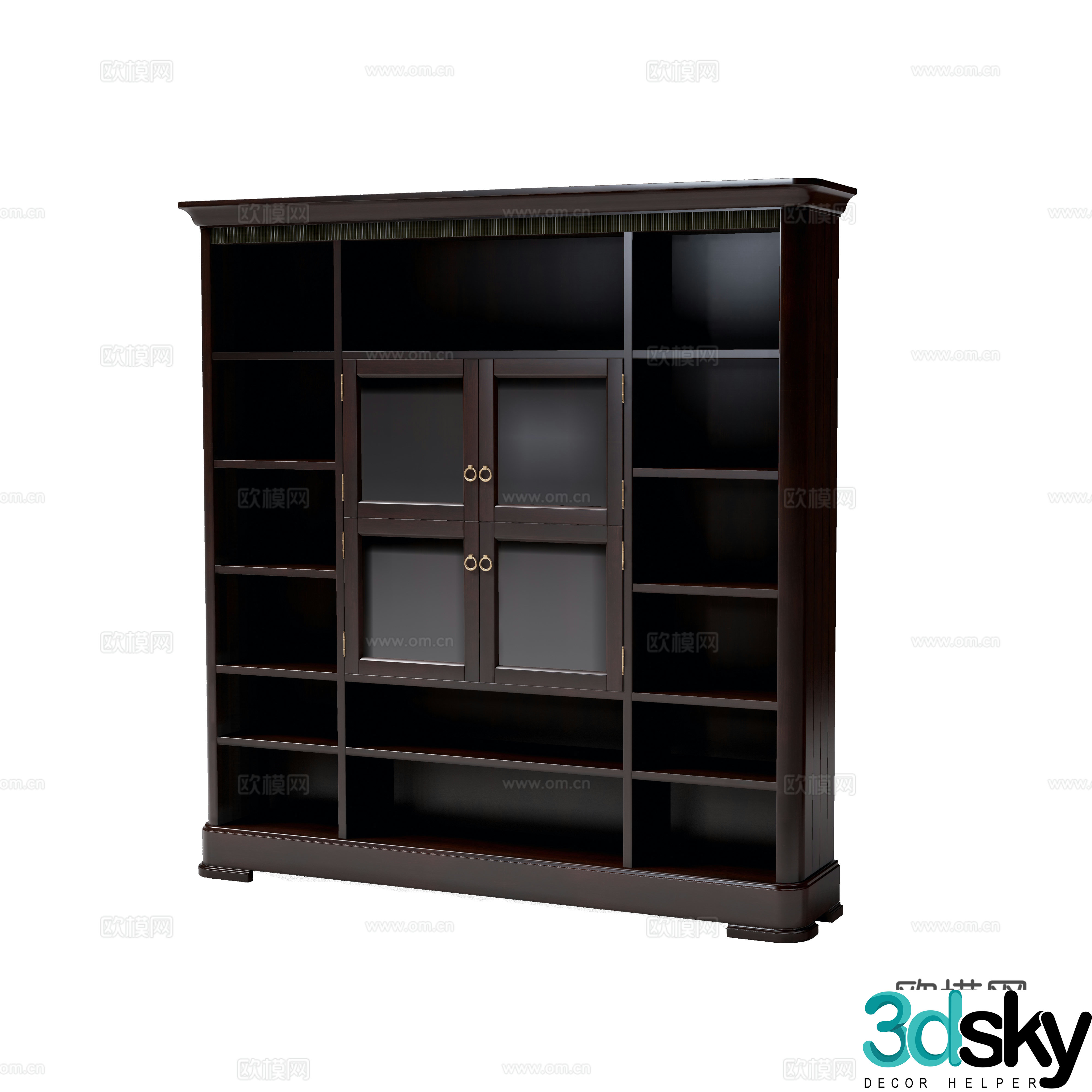 Modern simple European light luxury bookcase sideboard wine cabinet cabinet 3D model