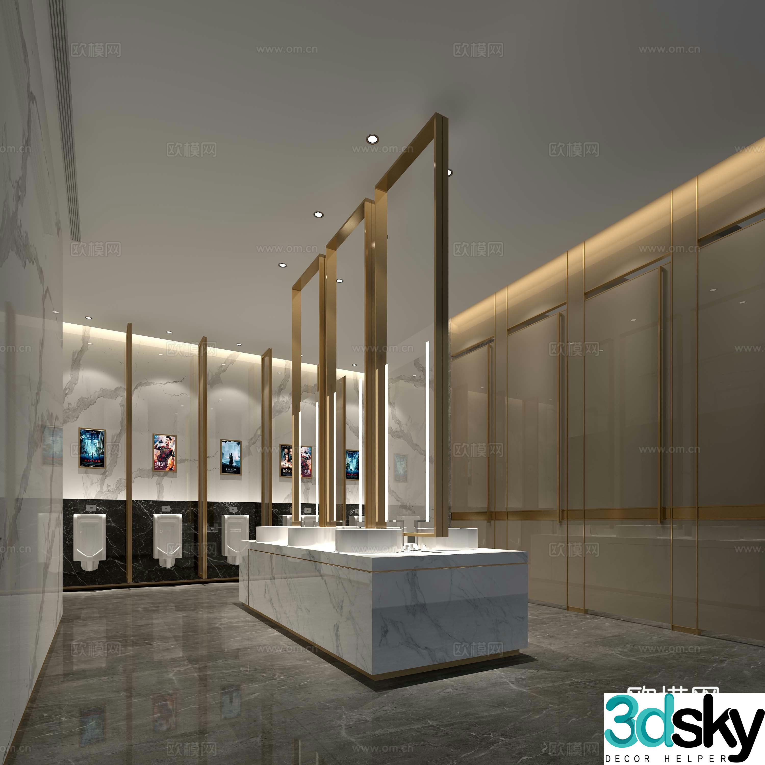 Cinema bathroom 3d model