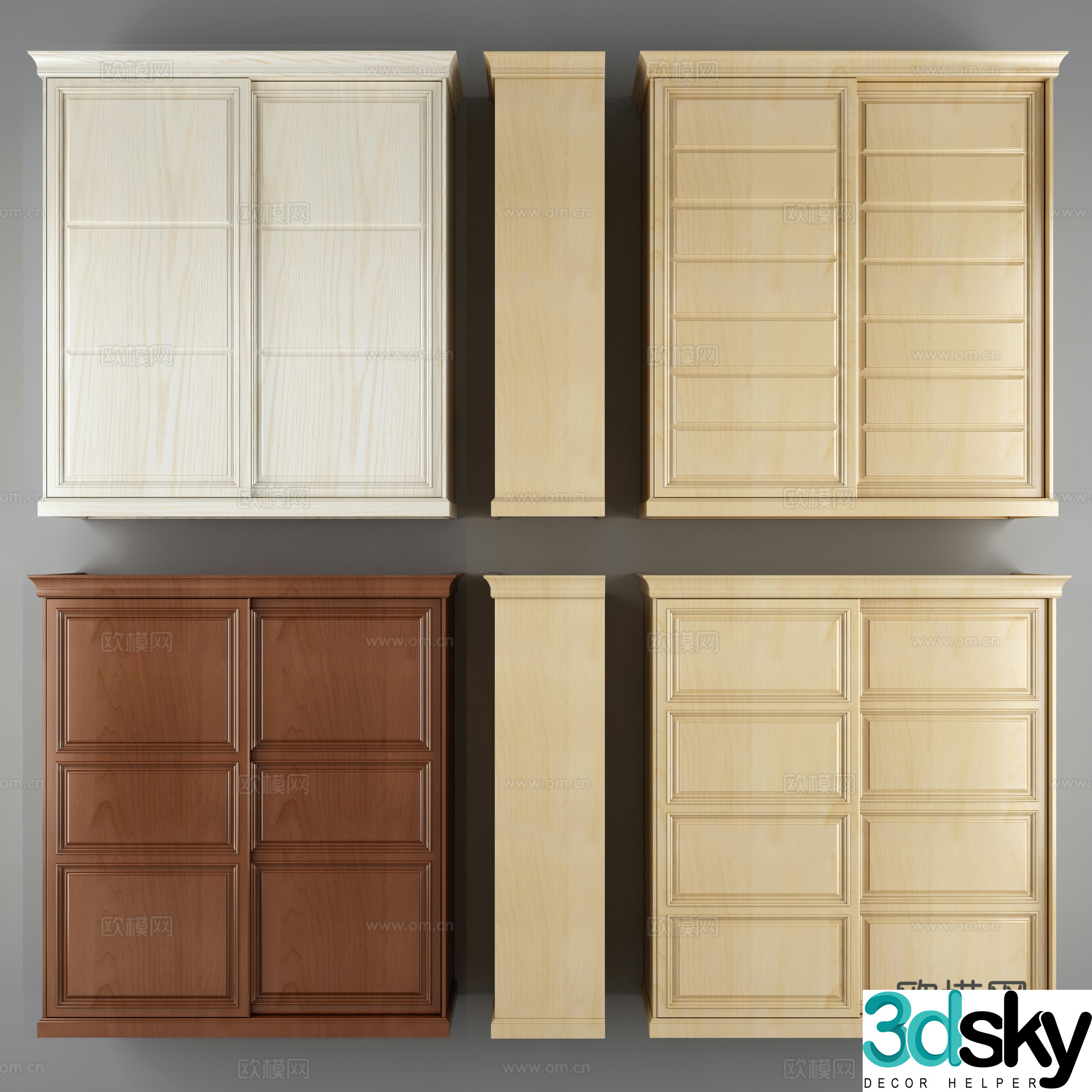 European style simple sliding door wardrobe European style sliding door wardrobe 3D model