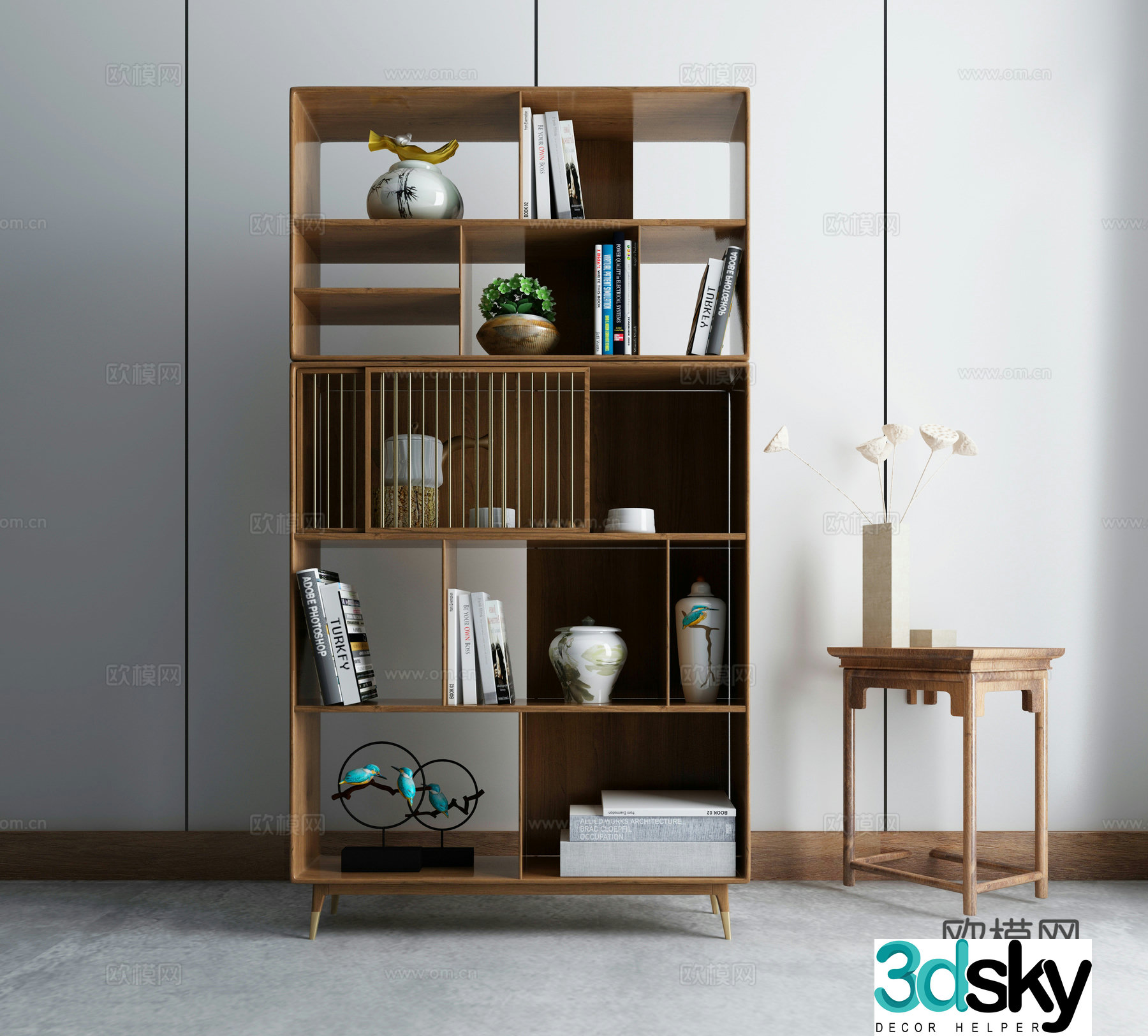 New Chinese style decorative cabinet 3D model