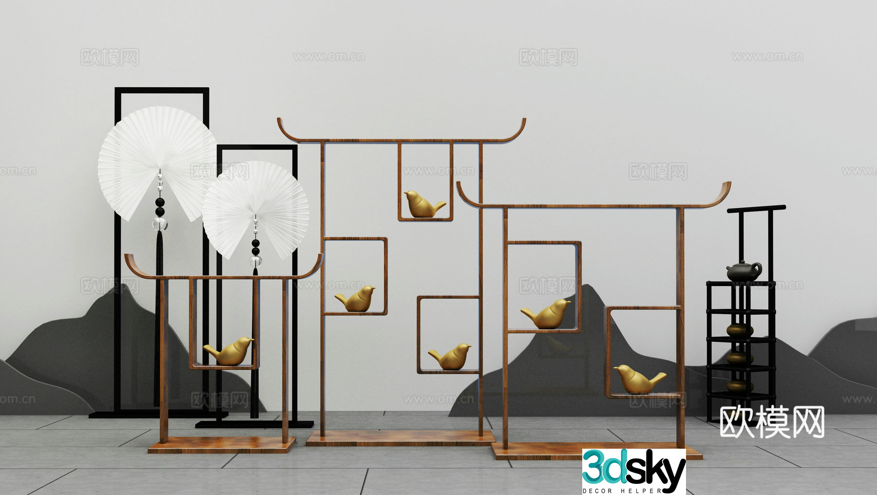 New Chinese ornament combination 3D model