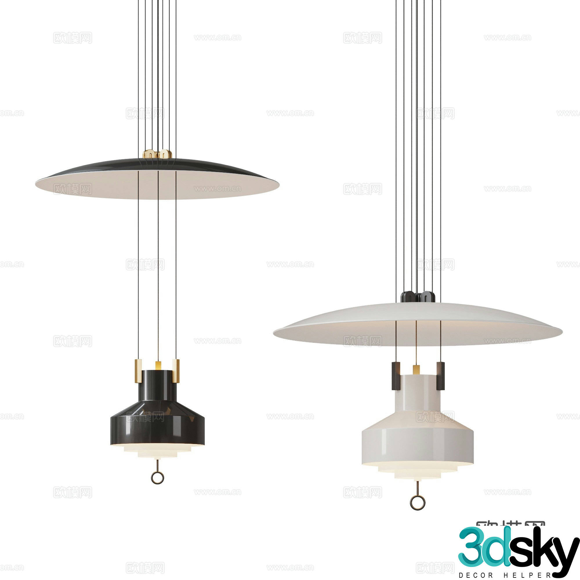 Modern chandelier 3d model
