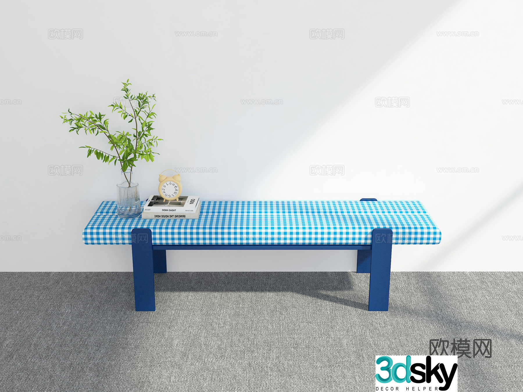 Modern bed stool 3d model