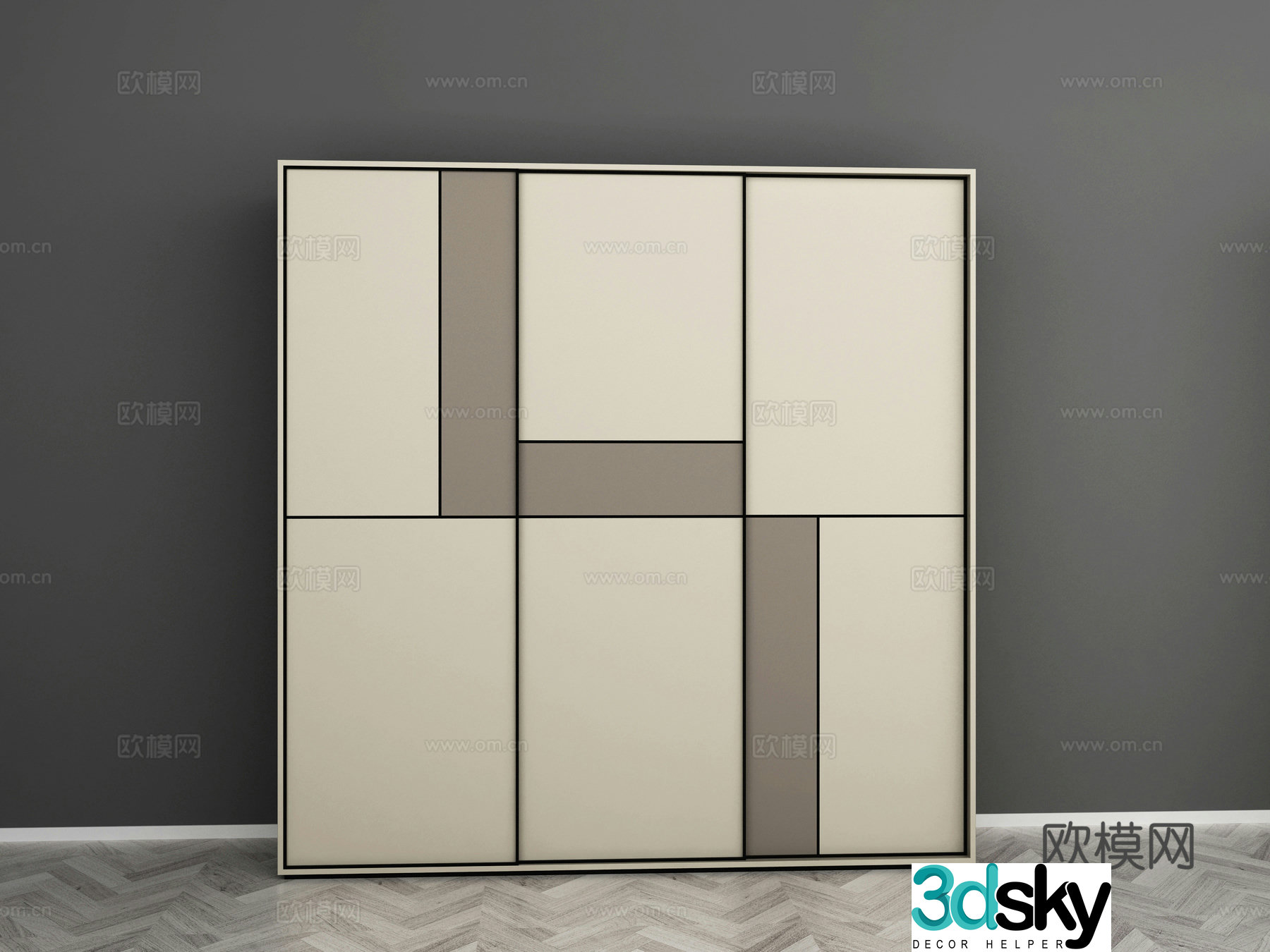 Modern style wardrobe 3d model
