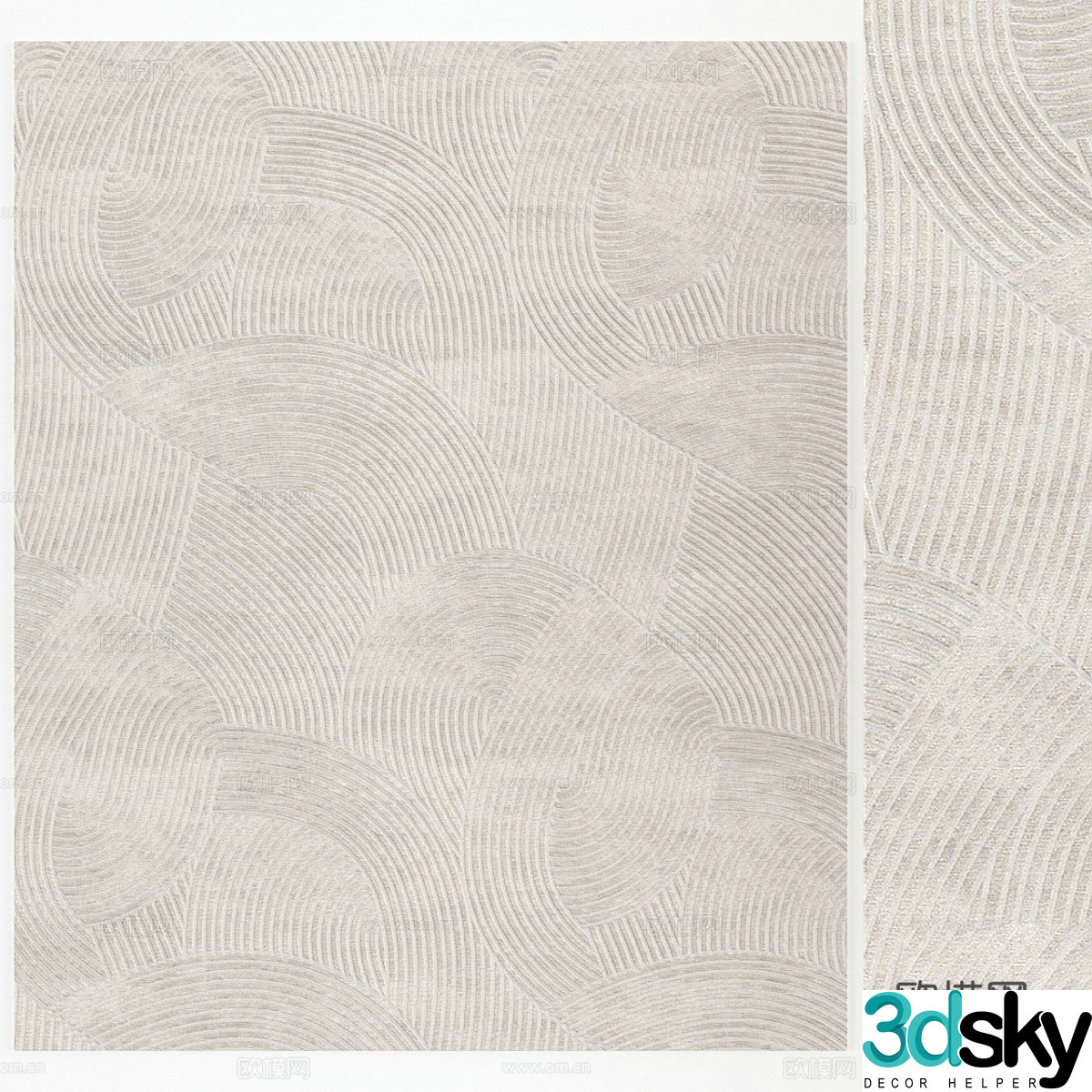 Wasabi Striped Carpet Wool Carpet 3d Model