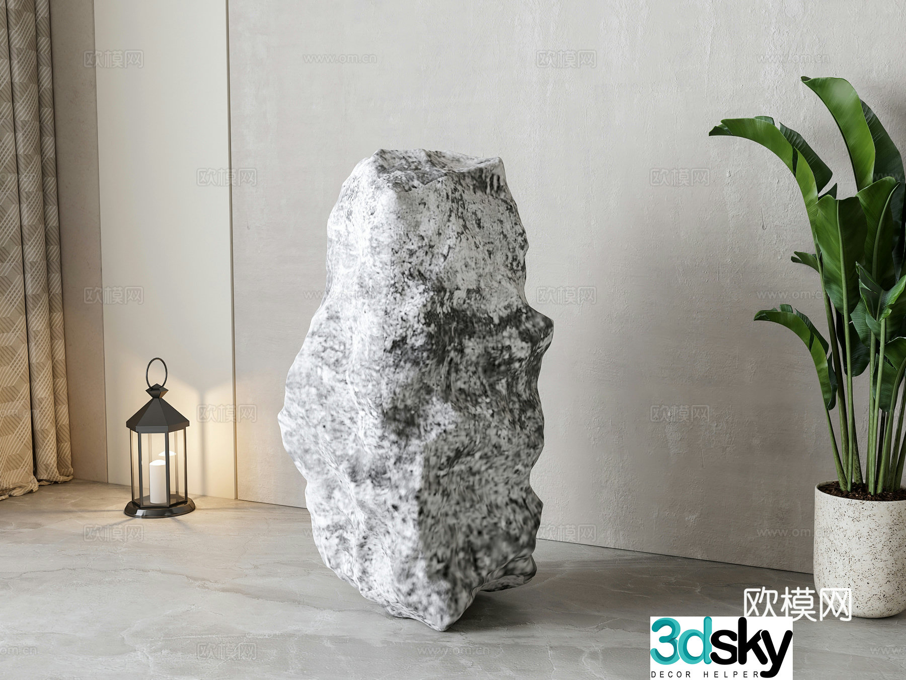 Wasabi Stone Ornament 3D Model