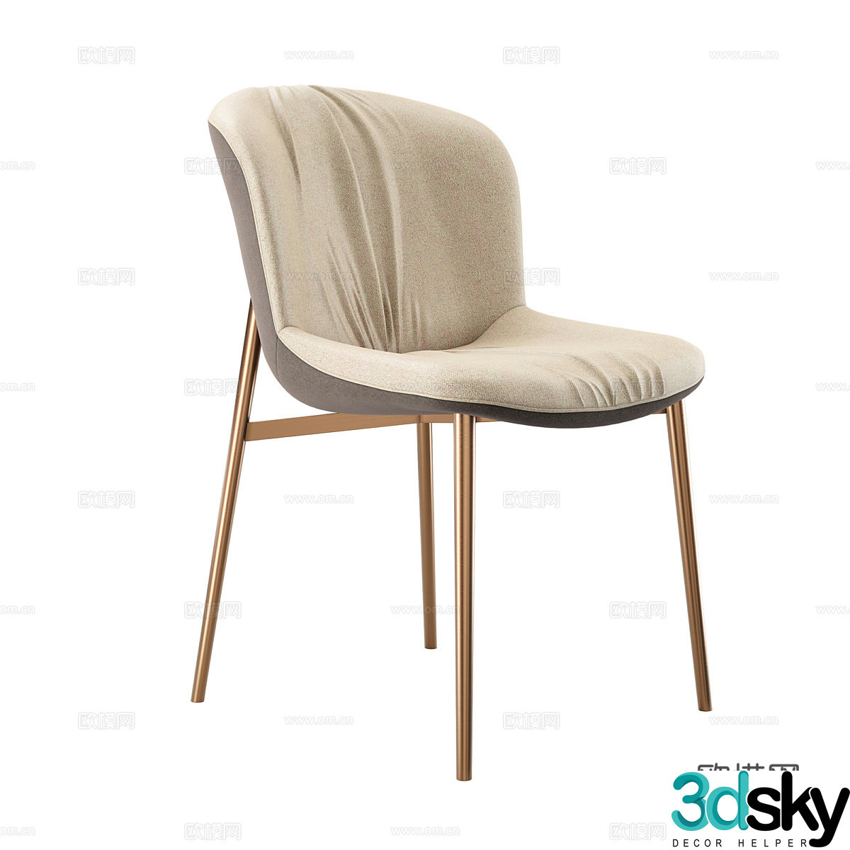 Modern simple single chair chair simple chair casual chair stool dining chair 3d model