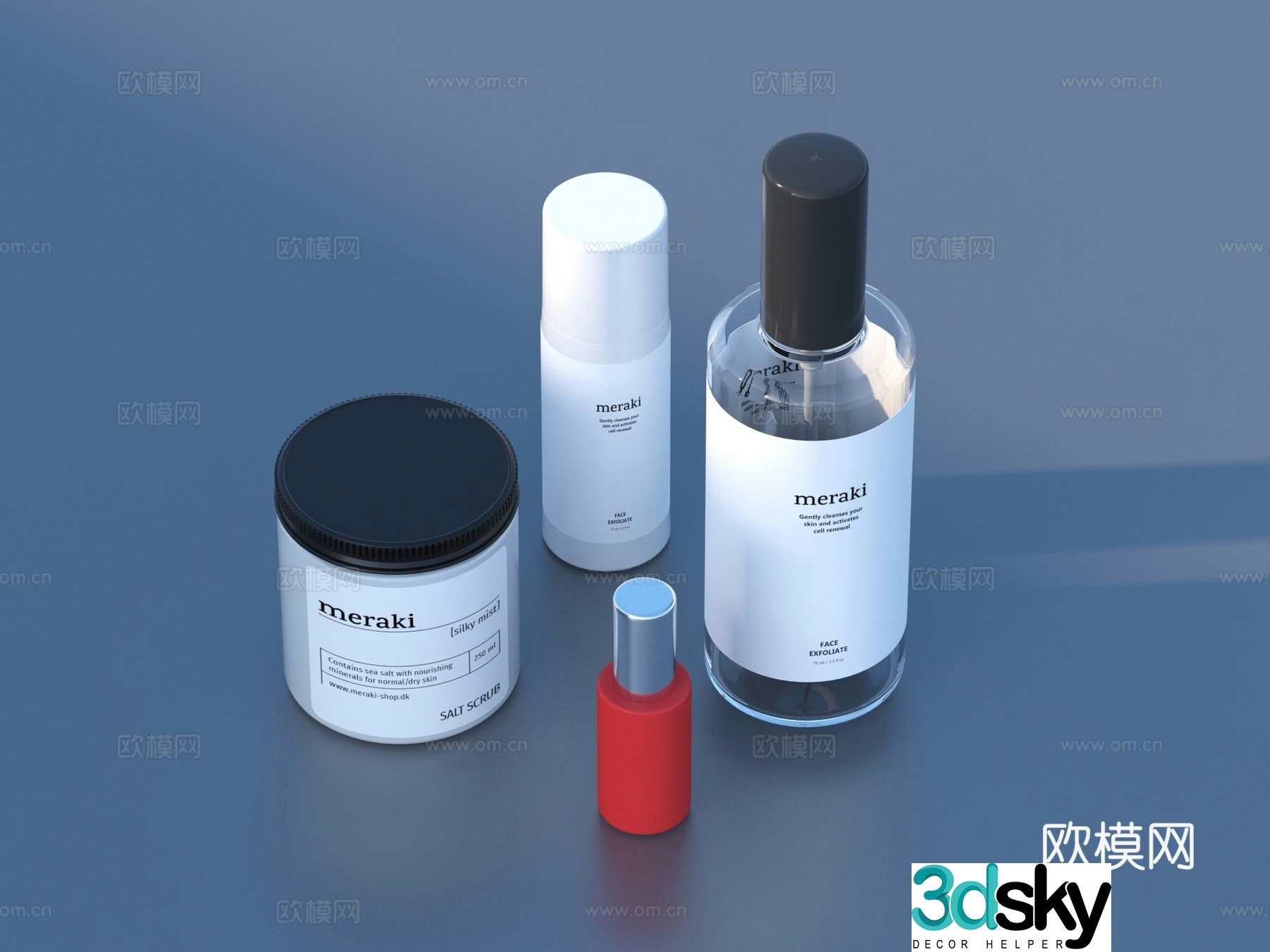 Cosmetics Skin Care Products Sunscreen Hand Cream 3D Model