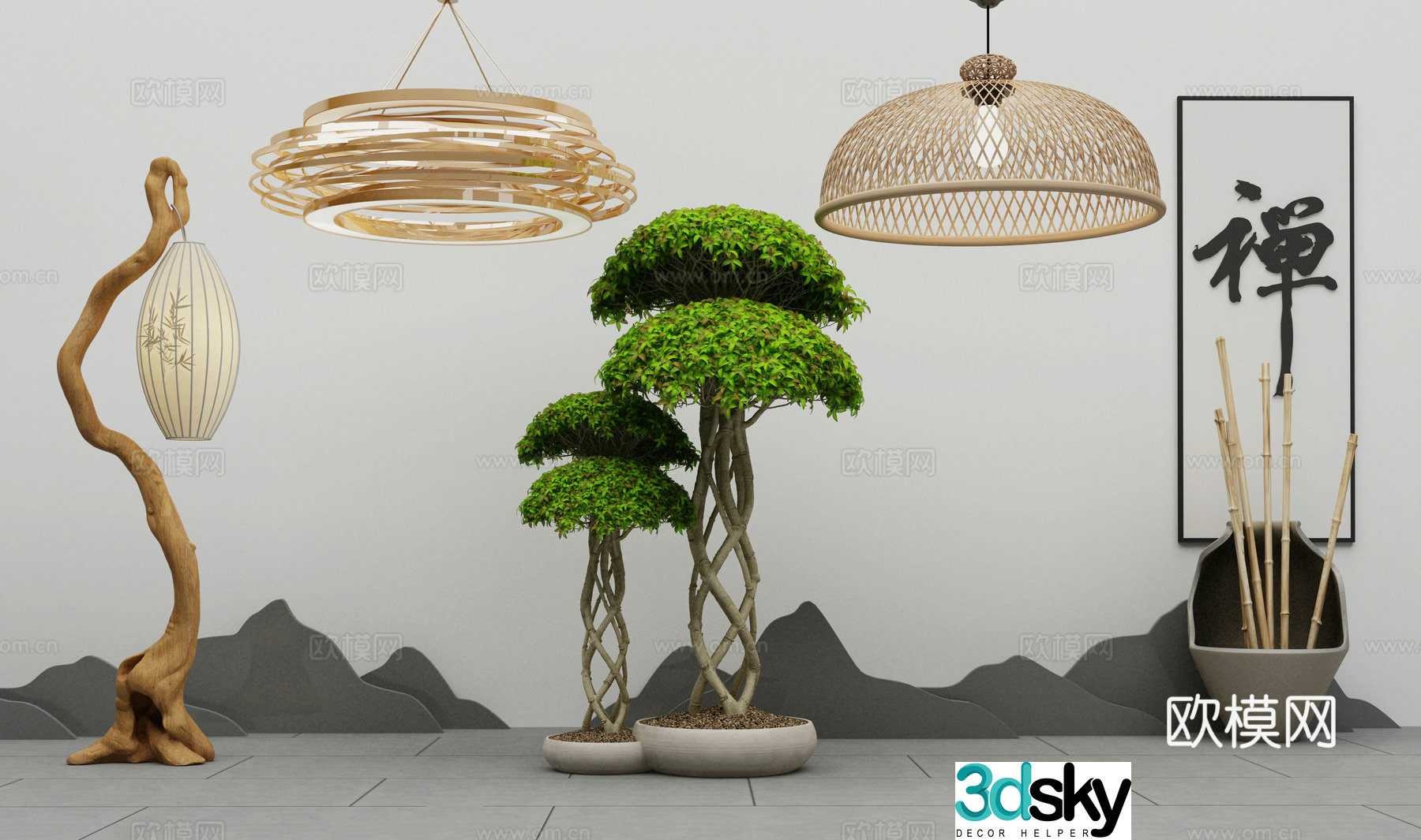 Outdoor landscape sketch 3d model
