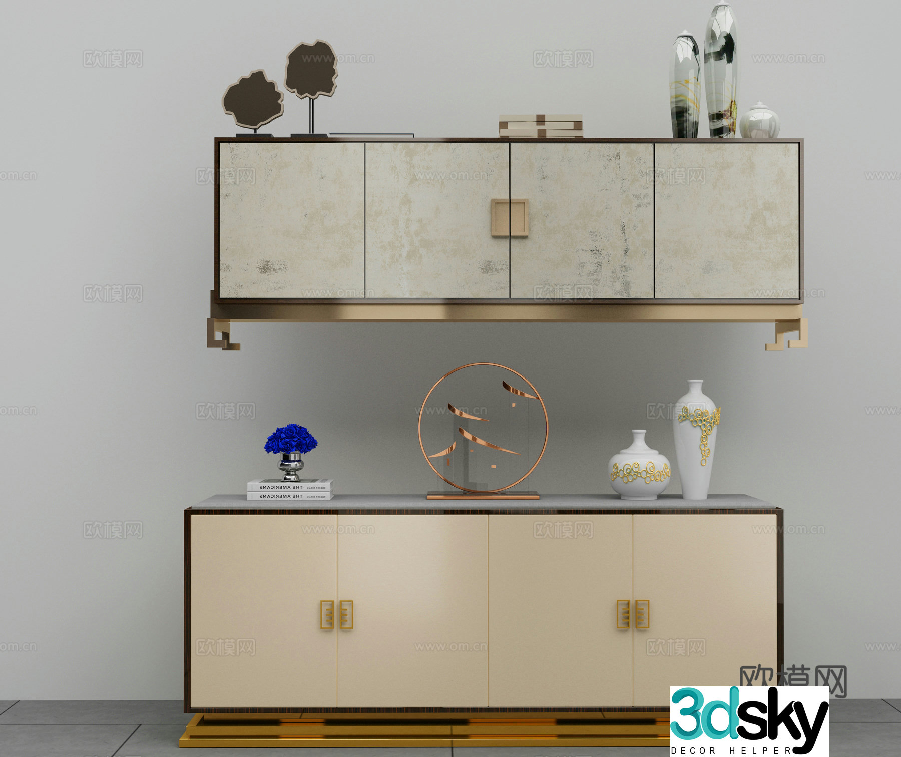 New Chinese TV cabinet combination 3D model