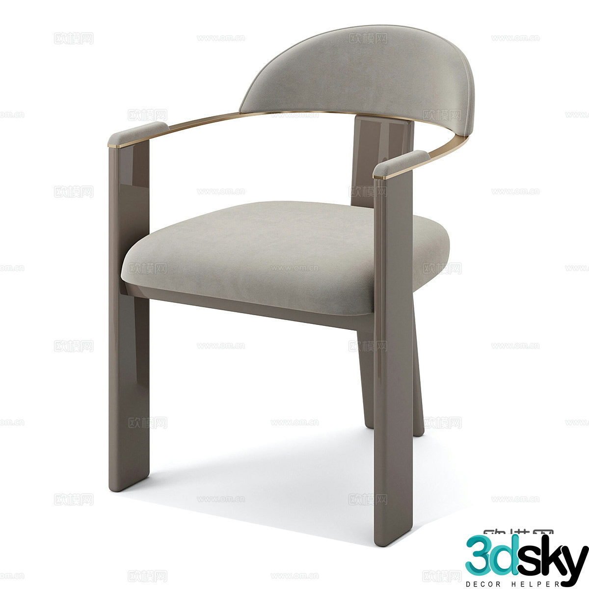 Nordic simple single chair chair simple single chair dining chair 3d model