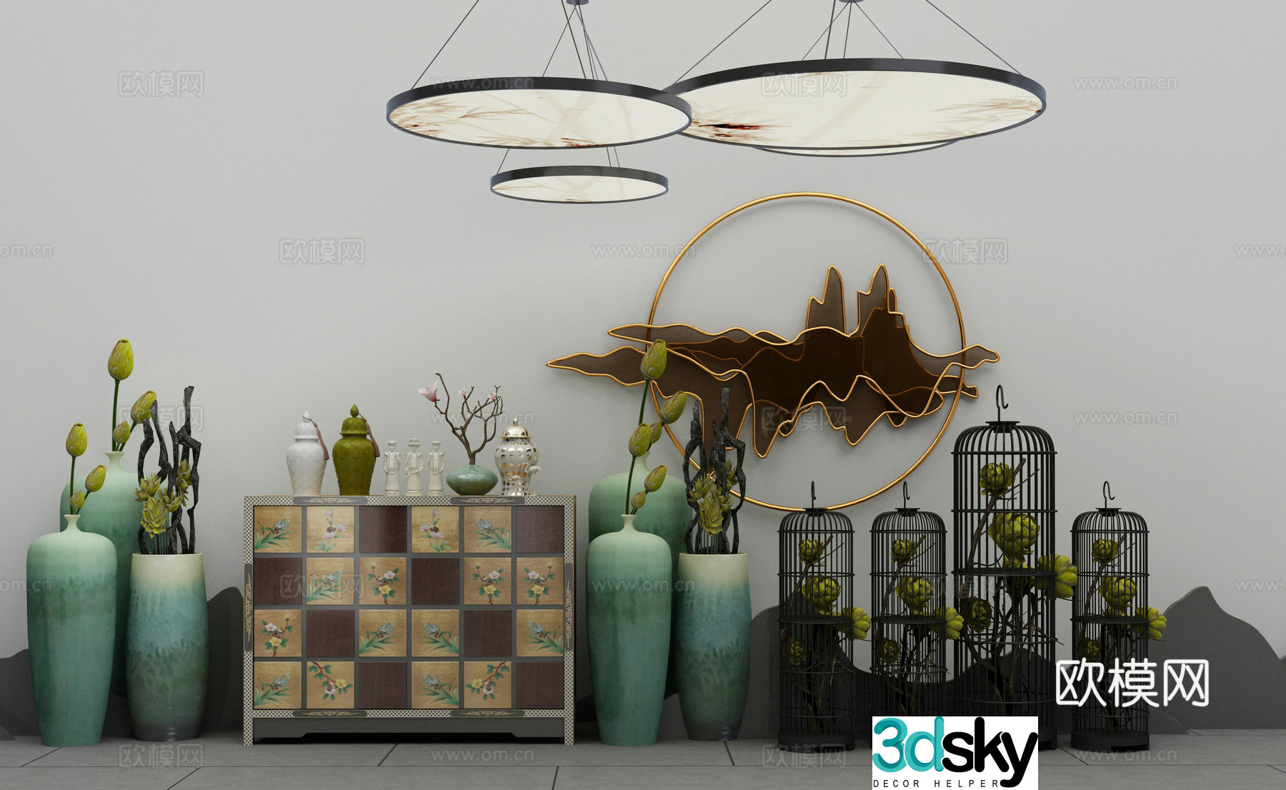 New Chinese ornament combination 3D model