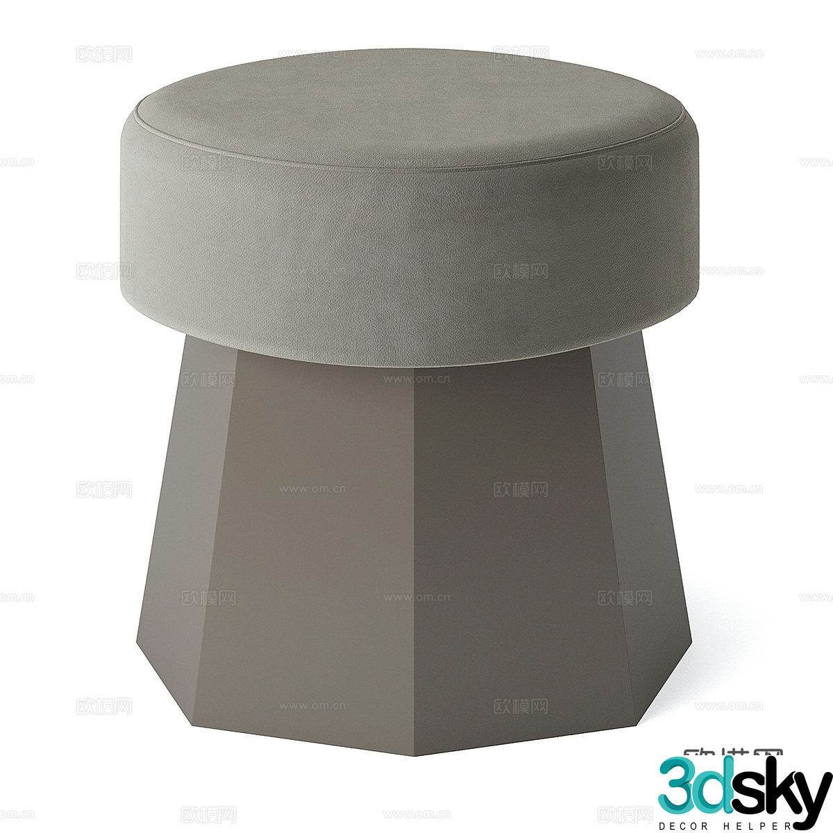 Modern simple sofa stool low stool simple low stool decorative low stool round low stool 3D model