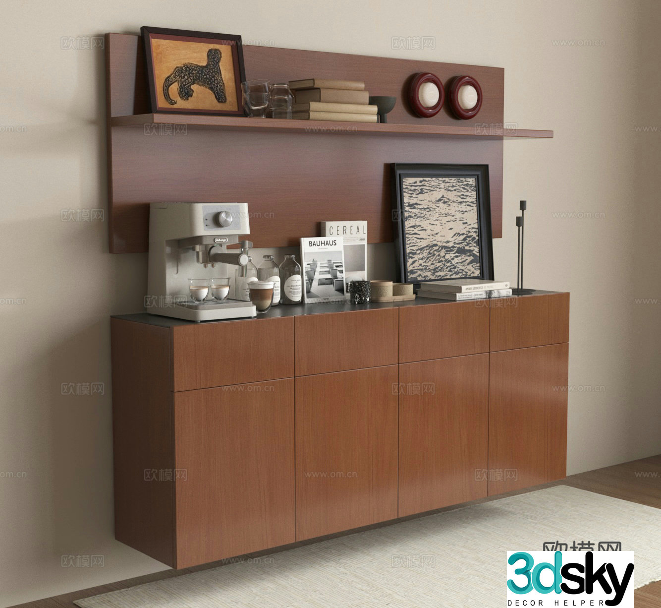 Sideboard sideboard ornament storage cabinet 3D model