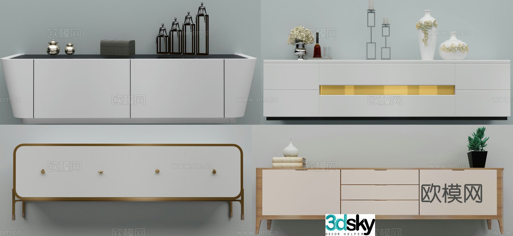 Modern TV cabinet combination 3D model