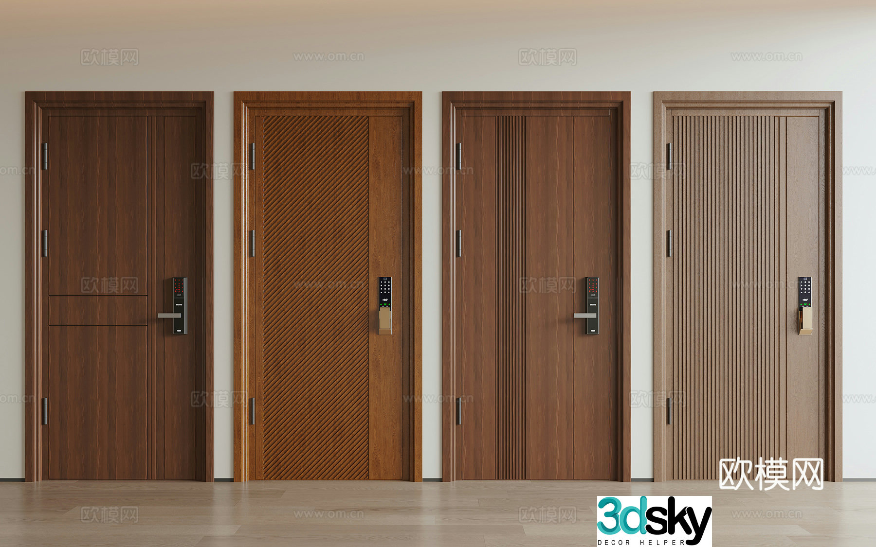 Modern medieval style anti-theft door entry door 3D model