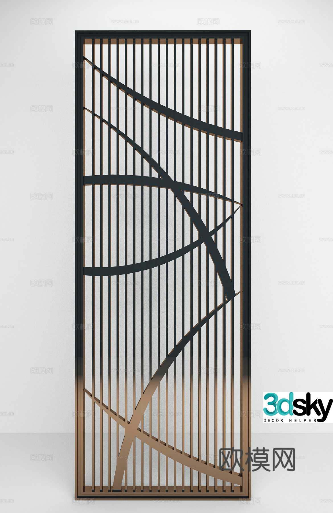 Postmodern metal partition 3d model