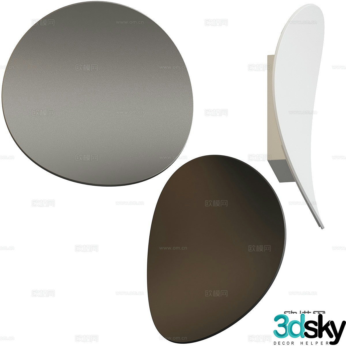 Modern minimalist metal decorative wall lamp 3d model