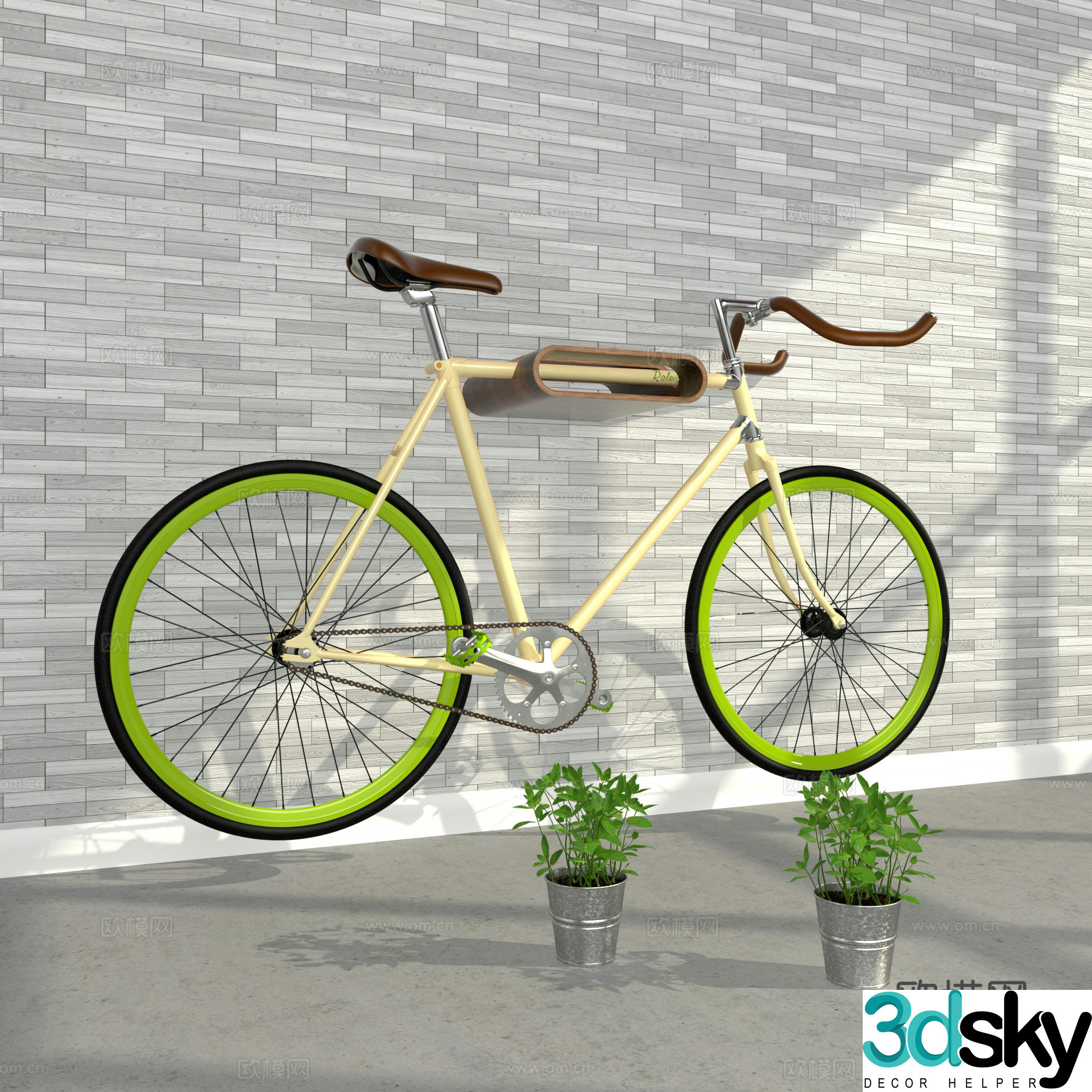 Modern bicycle potting combination 3d model