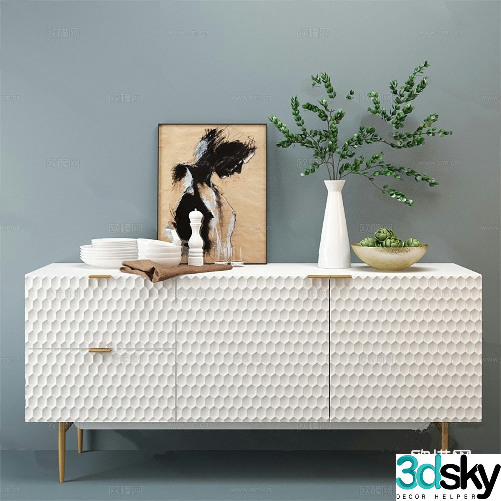 Now decorative cabinet side cabinet 3d model