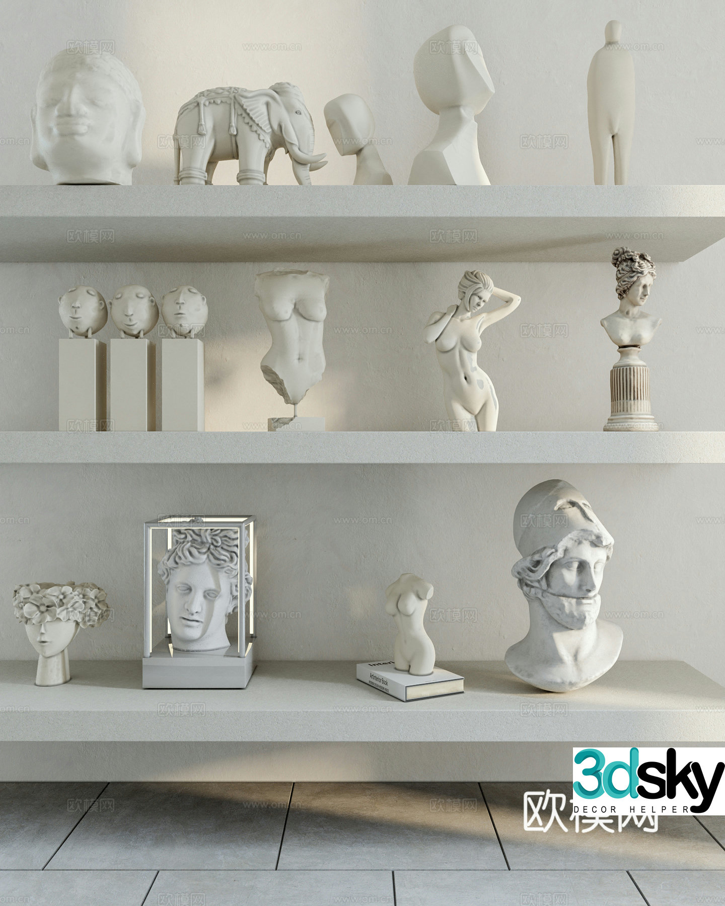 Modern sculpture ornaments 3d model