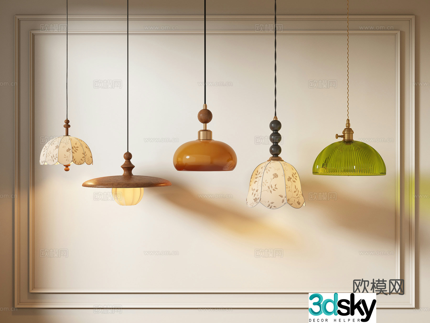 French medieval style small chandelier 3d model