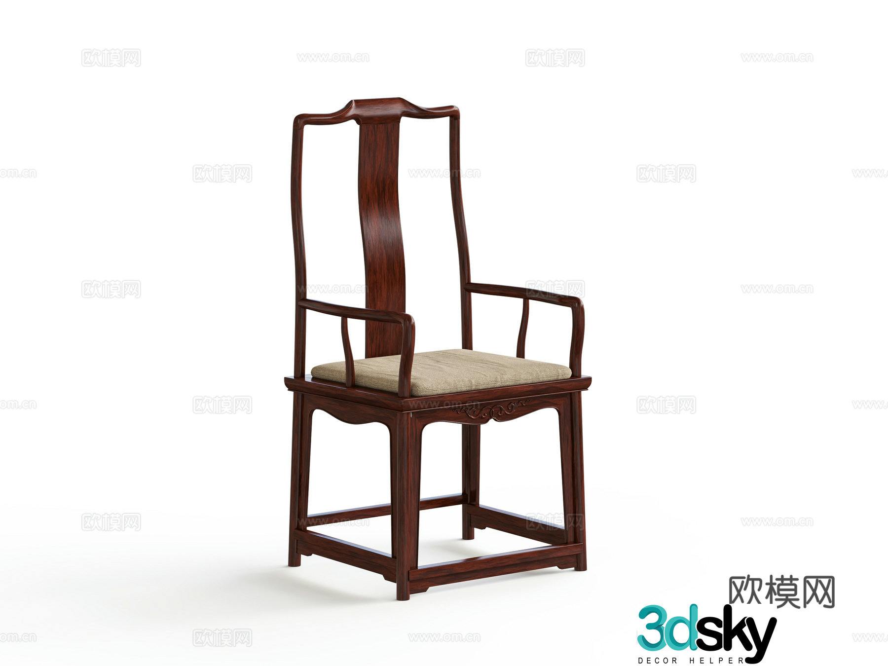 Chinese official hat chair 3d model