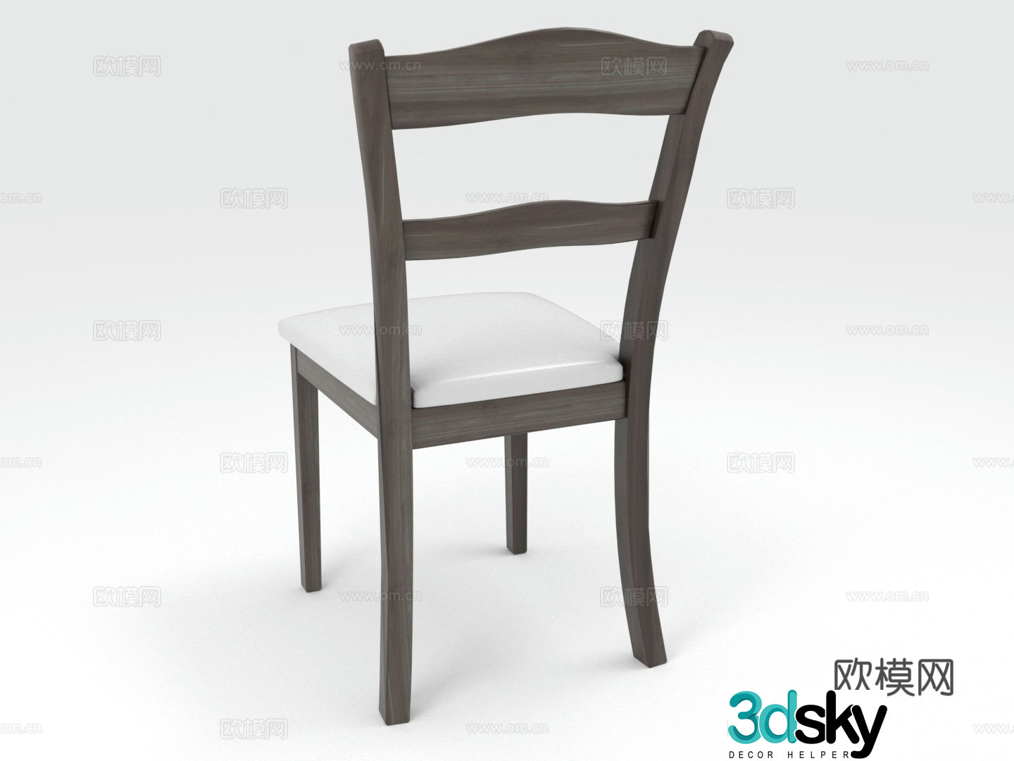 Wooden chair Dining chair Back chair Chair 3d model