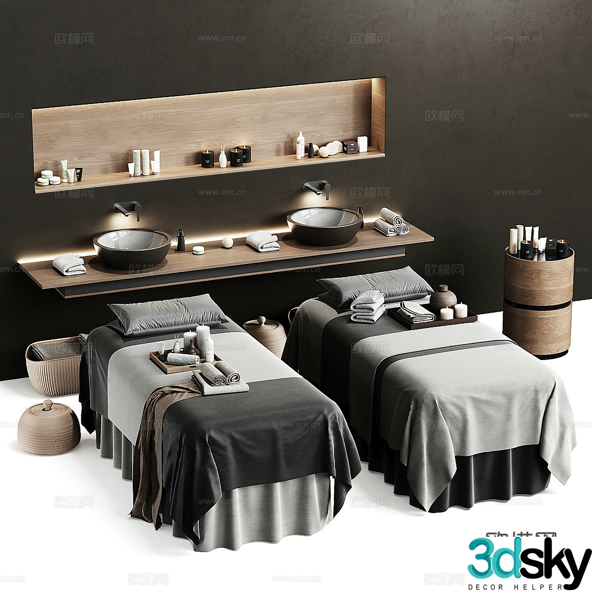 New Chinese massage table 3D model
